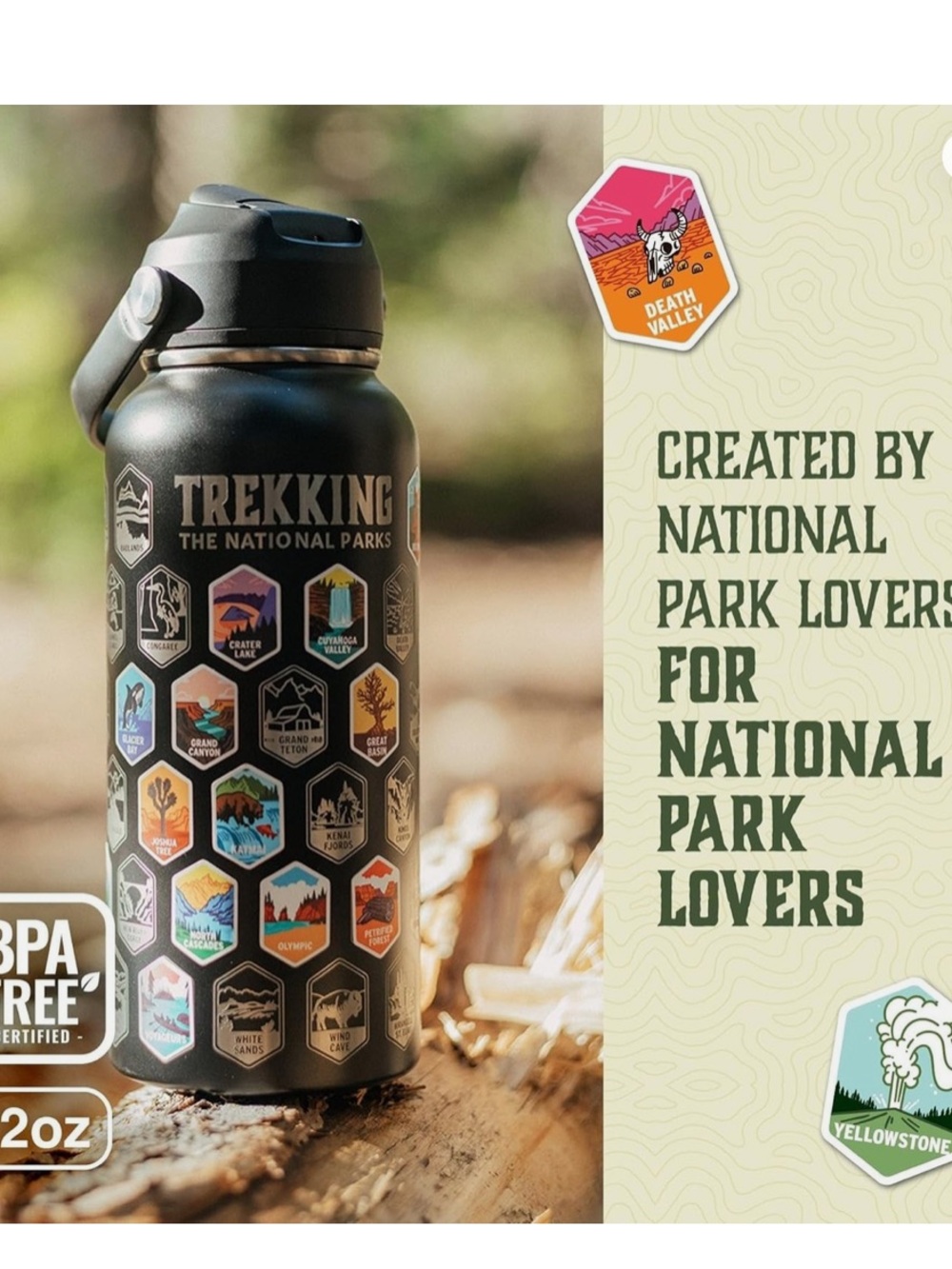 Trekking the National Parks Water Bottle - Black, new in box - Picture 8 of 13
